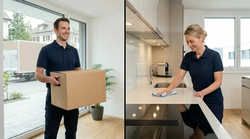 Umzug und Reinigung Offerte vergleichen – professionelles Umzugs- und Reinigungsteam