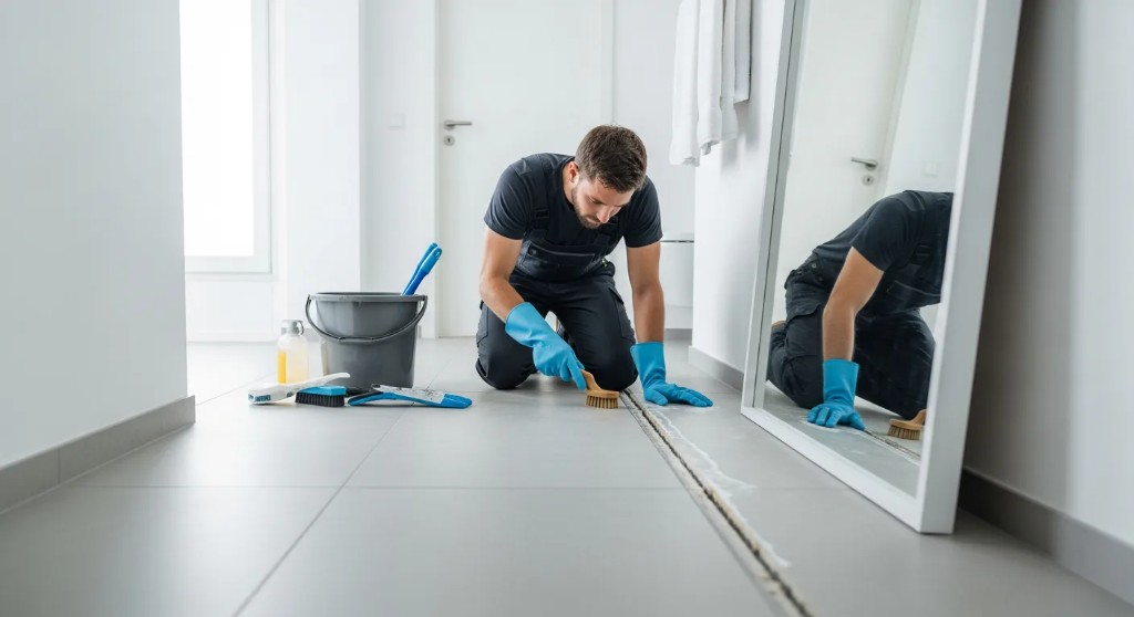 Fugen und Ecken per Hand: Intensität, die der Unterhalt nicht leistet